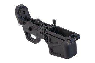Stripped lower receiver for AR-15, black.